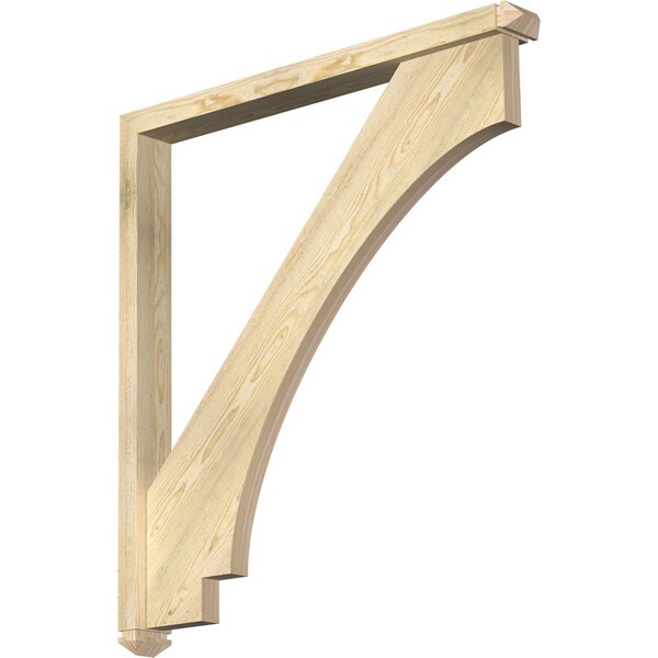 Ekena Millwork Imperial Arts and Crafts Rough Sawn Bracket w/ Offset Brace, Douglas Fir, 4"W x 40"D x 44"H BKT0402X40X44IMP03RDF - main